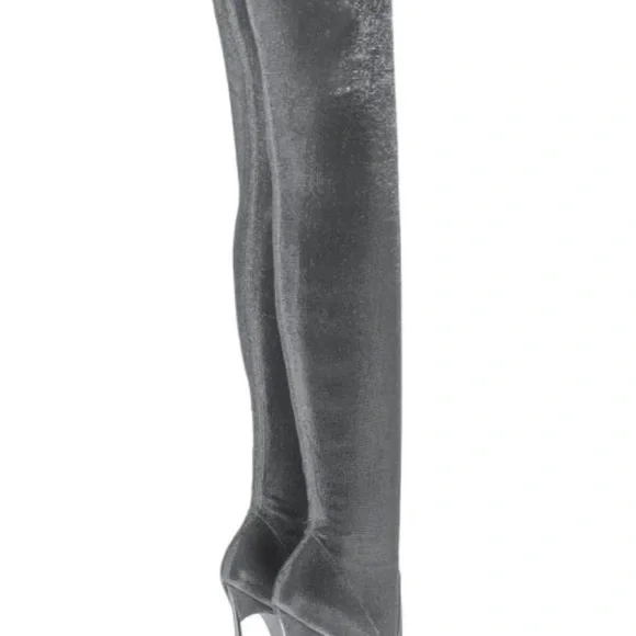CASADEI Blade over the knee boot in shimmery silver Over the Knee Boots
